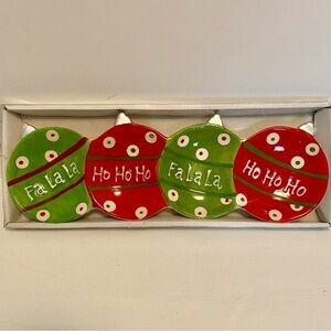 IQ accessories christmas bulb falala/ ho ho ho ceramic serving dish new in box